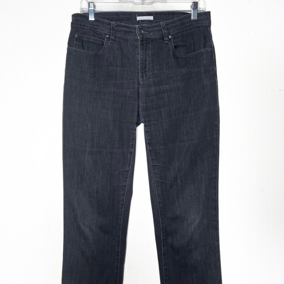 Eileen Fisher Black Jeans Organic Cotton Mid Rise Full Length Straight Leg 4 - Picture 6 of 11
